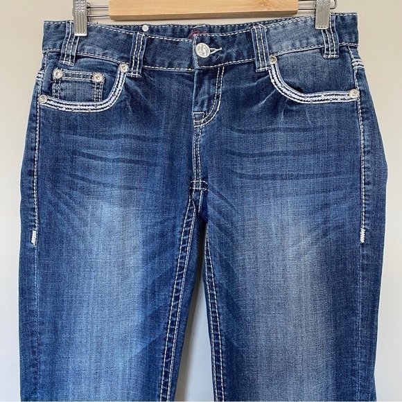 Rock & Roll Cowgirl Low Rise Bootcut Jeans 28X34 Bling - Picture 4 of 11